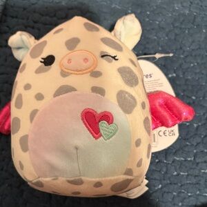 Charaka  5” Squishmallow with Pink and Gray Spots